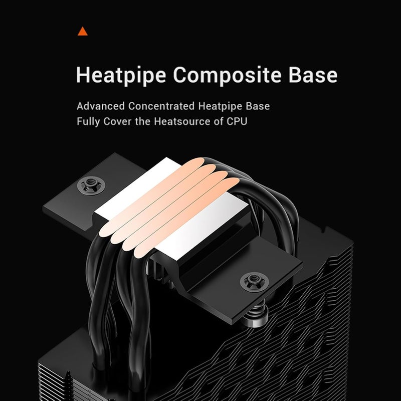 PCCOOLER CPU Air Cooler with Digital Display, ARGB Version, 4 Heat Pipes, High-Performance Quiet Tower Cooler, LGA 115X/1200/1700/1851, AM4/AM5 (CPS RT400 Digital ARGB BK) - Image 5